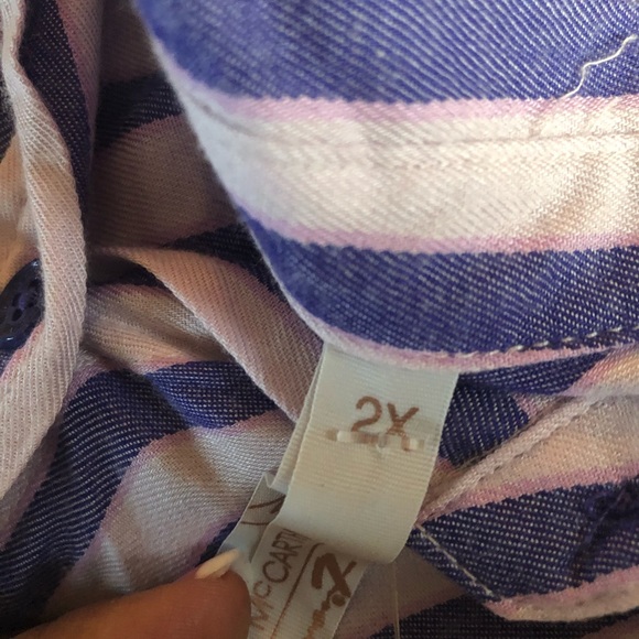 Melissa McCarthy 7 Striped Button down Blouse - Picture 5 of 8